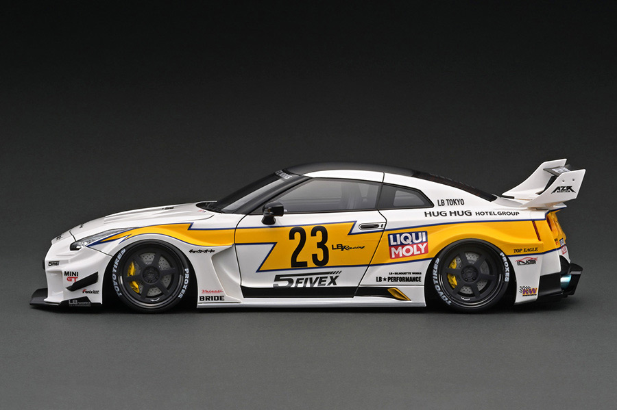 IG2959 1/18 LB-Silhouette WORKS GT Nissan 35GT-RR White/Yellow With Engine  | LINE UP | [公式] ignition model - すべてはミニチュアカーコレクターのために。